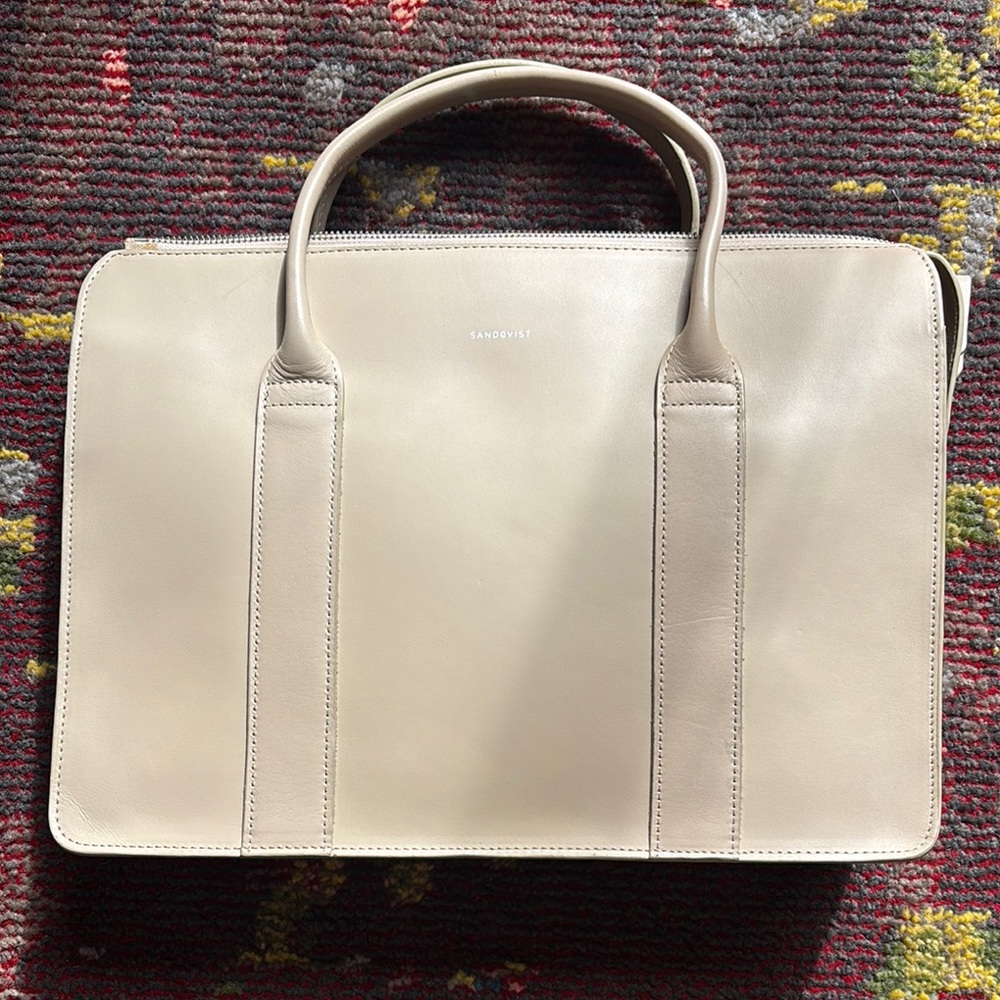 Cream Laptop Bag for Women